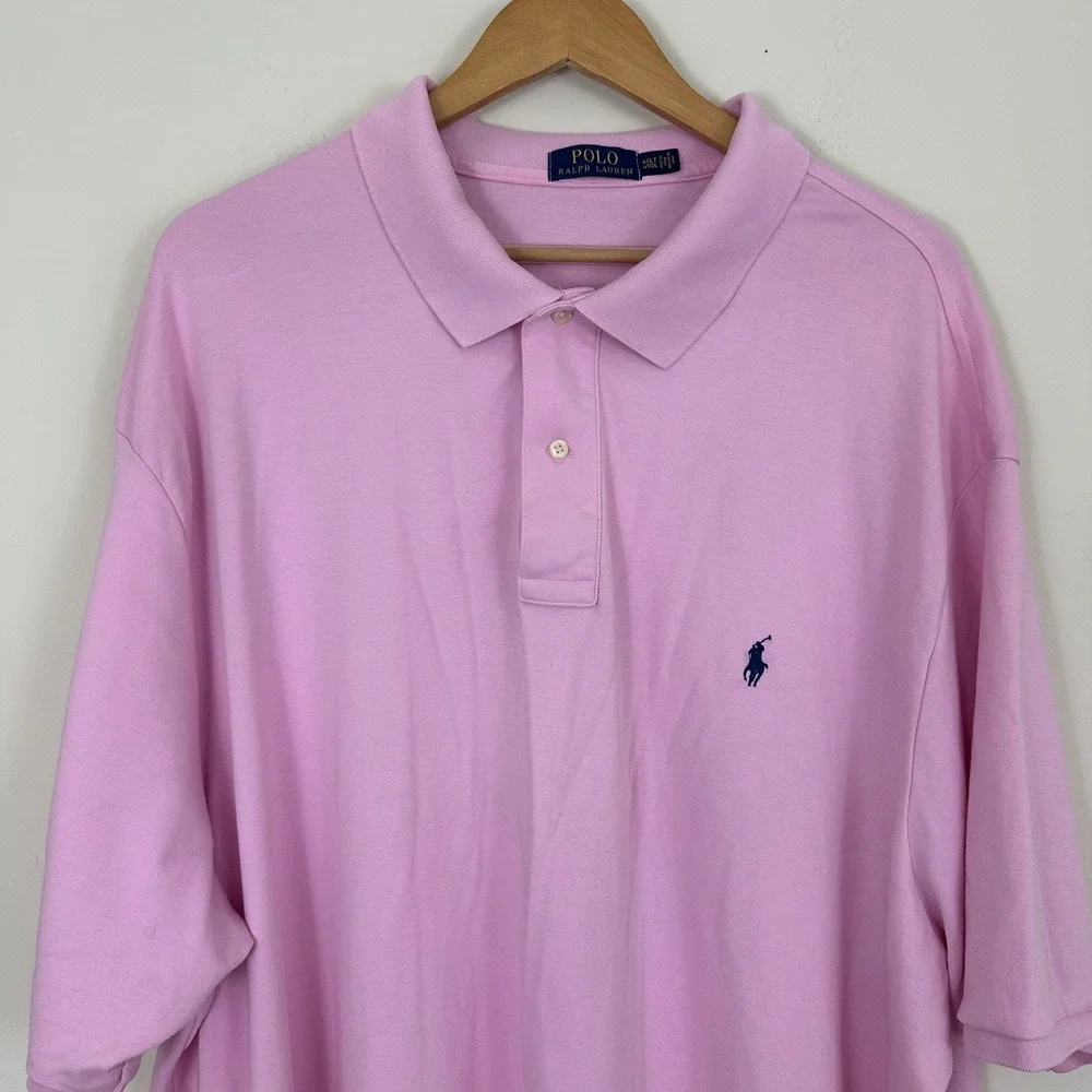 Polo Ralph Lauren Polo Shirt Pink Pony Soft Short Sleeve Performance Mens 4XLT